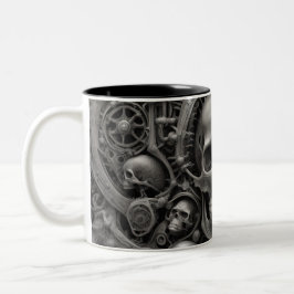 Taza Bicolor Calaveras Techno 006