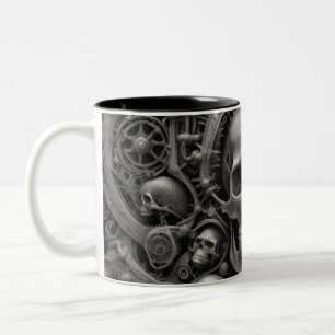 Taza Bicolor Calaveras Techno 006