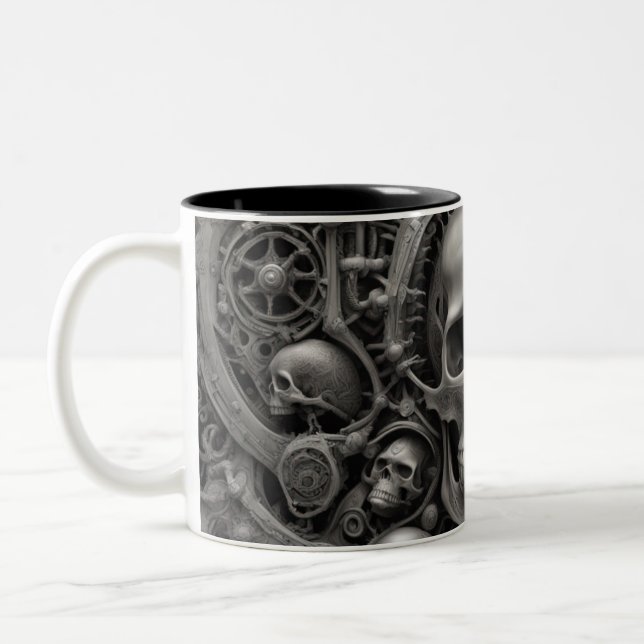 Taza Bicolor Calaveras Techno 006 (Izquierda)
