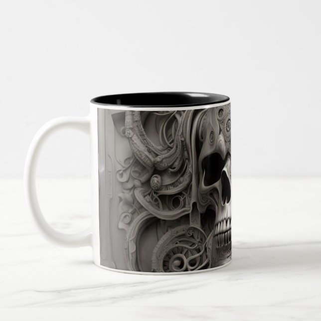 Taza Bicolor Calaveras Techno 007 (Izquierda)