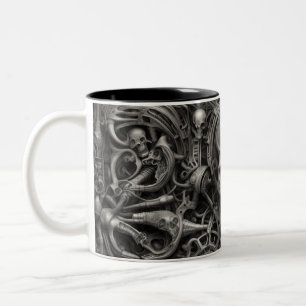 Taza Bicolor Calaveras Techno 008