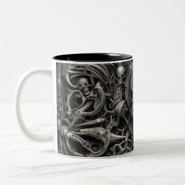 Taza Bicolor Calaveras Techno 008 (Izquierda)