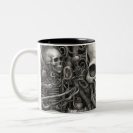 Taza Bicolor Calaveras Techno 009