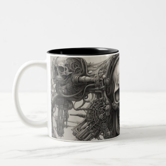 Taza Bicolor Calaveras Techno 030 (Izquierda)