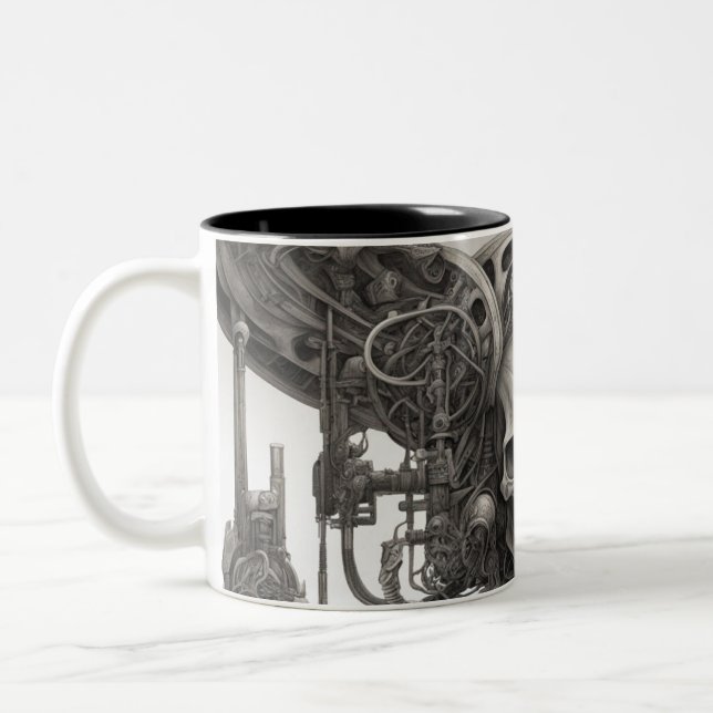 Taza Bicolor Calaveras Techno 034 (Izquierda)