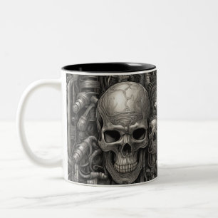Taza Bicolor Calaveras Techno 044
