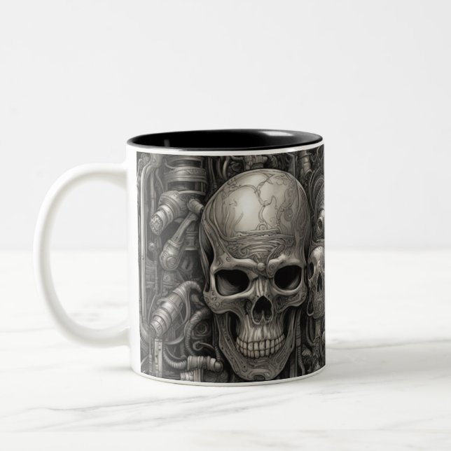Taza Bicolor Calaveras Techno 044 (Izquierda)