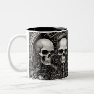 Taza Bicolor Calaveras Techno 048