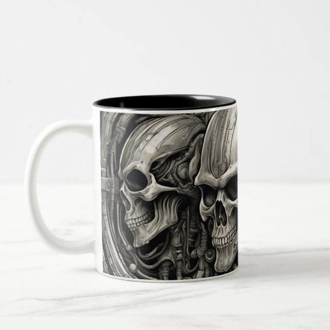 Taza Bicolor Calaveras Techno 054 (Izquierda)
