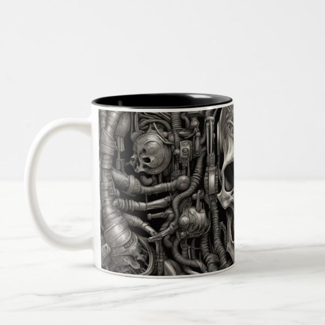 Taza Bicolor Calaveras Techno 063 (Izquierda)