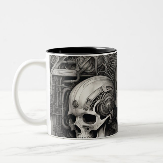 Taza Bicolor Calaveras tecno 011 (Izquierda)