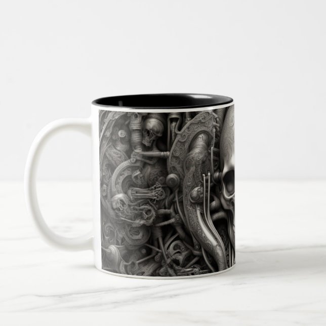 Taza Bicolor Calaveras tecno 012 (Izquierda)