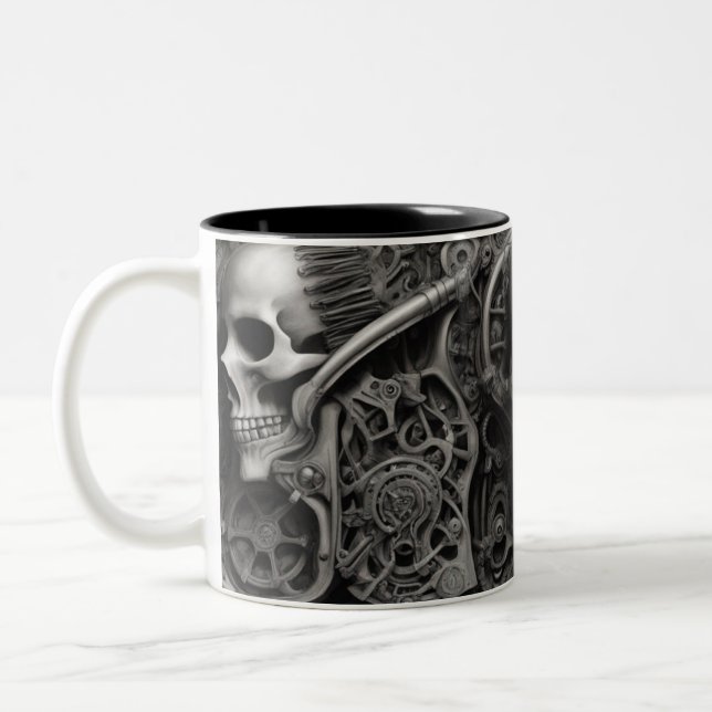 Taza Bicolor Calaveras tecno 014 (Izquierda)