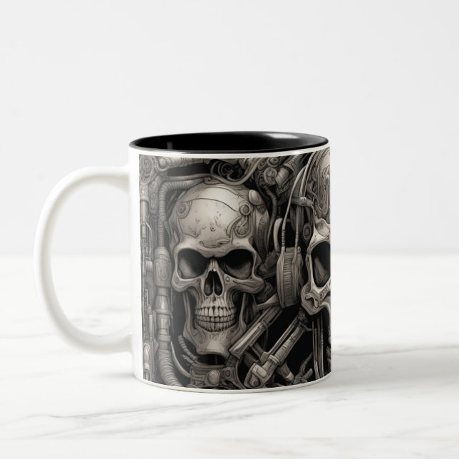 Taza Bicolor Calaveras tecno 015 (Izquierda)