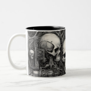 Taza Bicolor Calaveras tecno 016