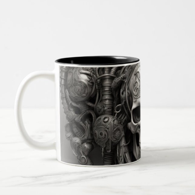 Taza Bicolor Calaveras tecno 017 (Izquierda)
