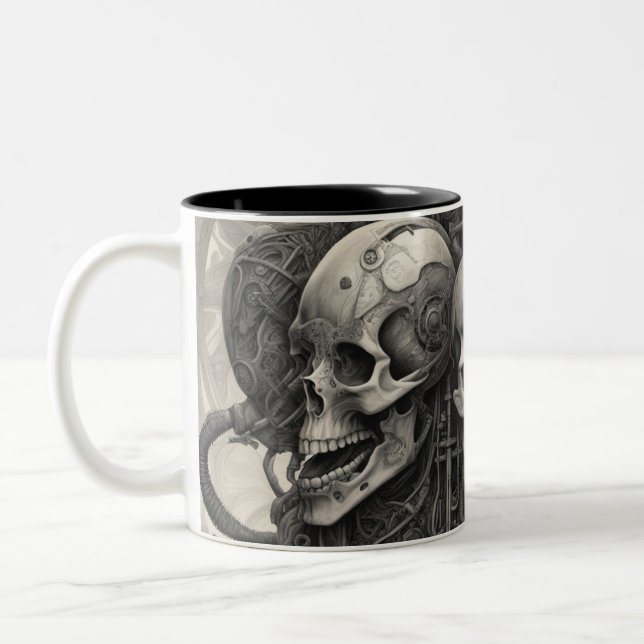 Taza Bicolor Calaveras tecno 018 (Izquierda)