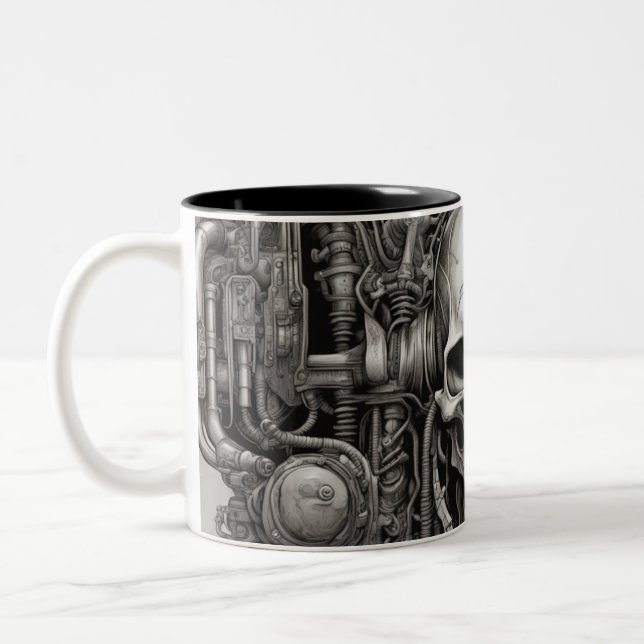 Taza Bicolor Calaveras tecno 023 (Izquierda)