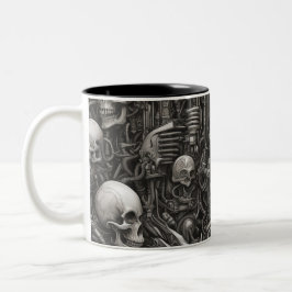 Taza Bicolor Calaveras tecno 024