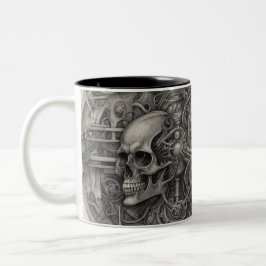 Taza Bicolor Calaveras tecno 026