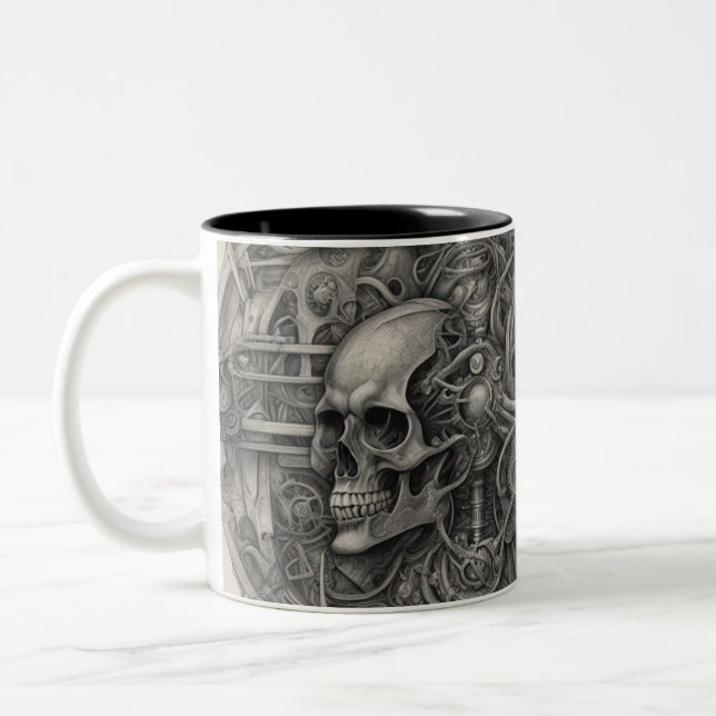 Taza Bicolor Calaveras tecno 026 (Izquierda)