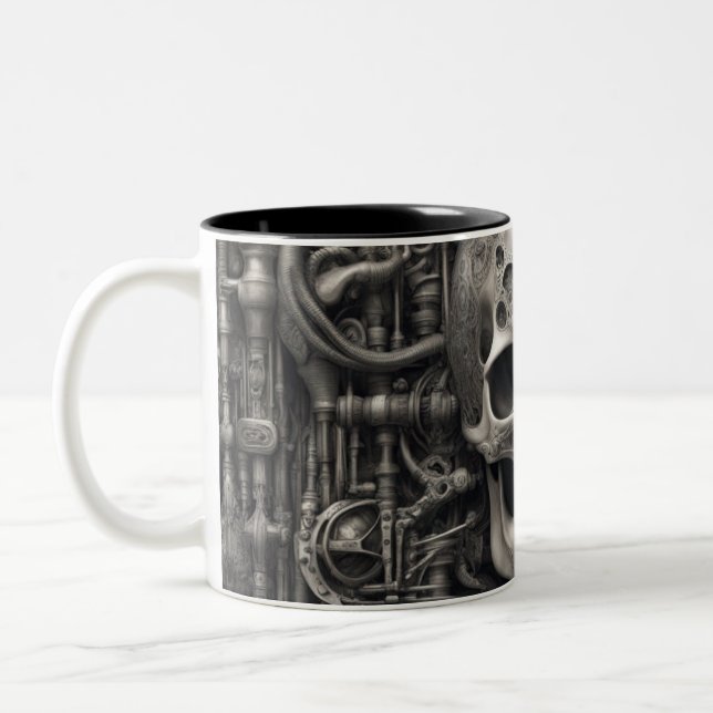 Taza Bicolor Calaveras tecno 027 (Izquierda)