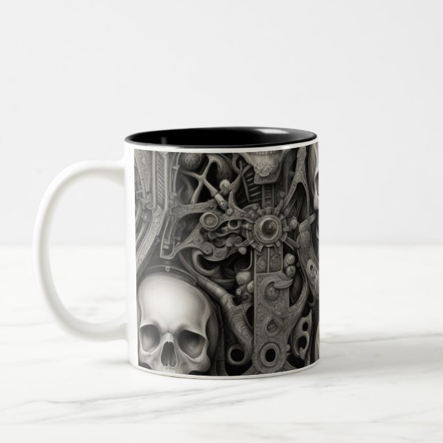 Taza Bicolor Calaveras tecno 029 (Izquierda)