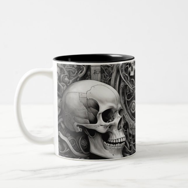 Taza Bicolor Calaveras tecno 031 (Izquierda)
