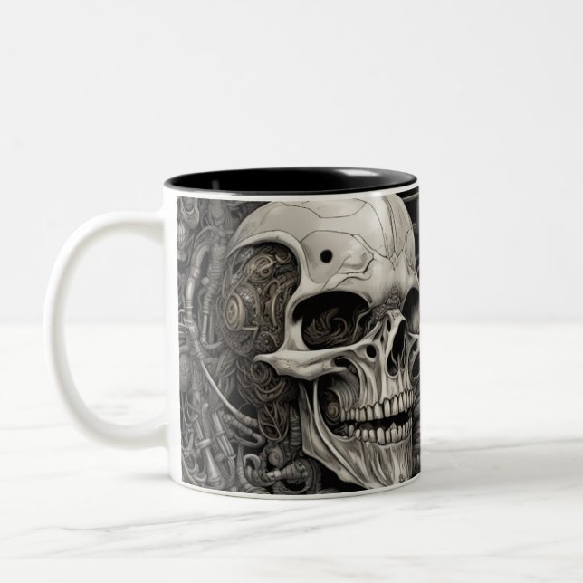 Taza Bicolor Calaveras tecno 032 (Izquierda)