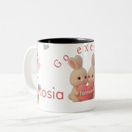 Taza Bicolor Calcetín de Navidad de conejo – Encanto de vacacio