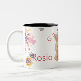 Taza Bicolor Calcetín de Navidad de conejo – Encanto de vacacio