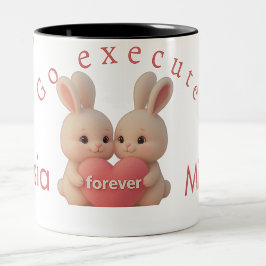 Taza Bicolor Calcetín de Navidad de conejo – Encanto de vacacio