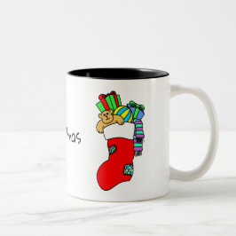 Taza Bicolor Calcetines de navidad