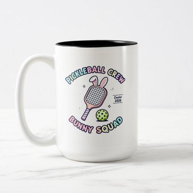 Taza Bicolor Calcomanía Pickleball Bunny Squad (Izquierda)
