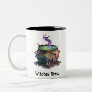 Taza Bicolor Caldero de Brujas Hervido Divertido y Espeluznante