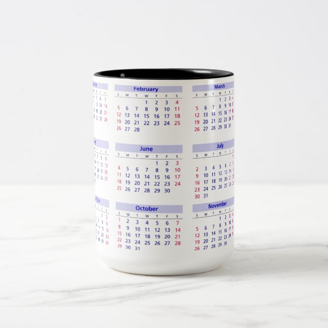 Taza Bicolor Calendario 2017 (Centro)