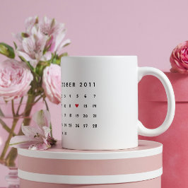 Taza Bicolor Calendario de Personalizados de Vday - Marcar su d