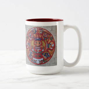 Taza Bicolor Calendario Maya y regalos de proverbios Tarjetas y