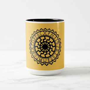 Taza Bicolor Calendario Rúnico Solar Celta Vikingo