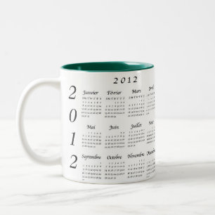 Taza Bicolor Calendrier 2012 français