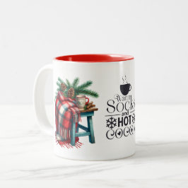 Taza Bicolor Calentadores y ramas de pinchos de cocoa caliente