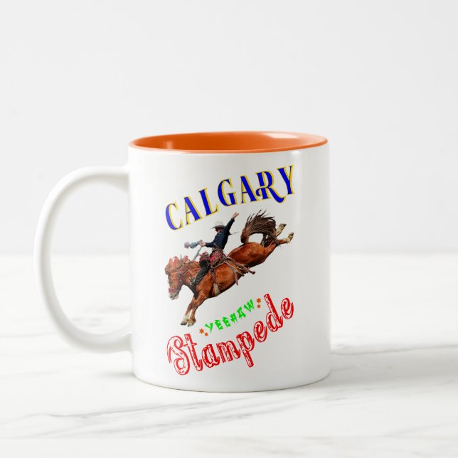 Taza Bicolor Calgary Yehaw Stampede (Izquierda)