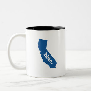 TAZA BICOLOR CALIFORNIA ESTADO AZUL