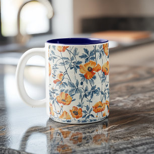 Taza Bicolor California Poppies