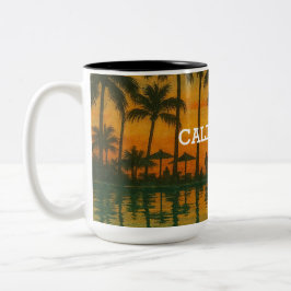 Taza Bicolor California Sunset Mug – Tropical Beach Vibes with 