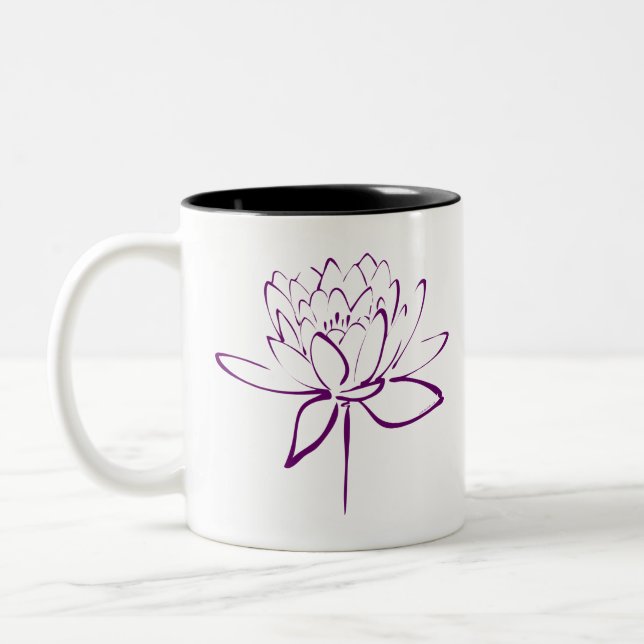 Taza Bicolor Caligrafía de Lotus (púrpura) (Izquierda)