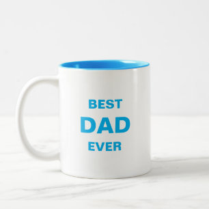 Taza Bicolor Caligrafía moderna de Mejor Papá en azul turquesa