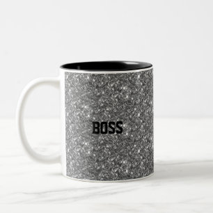 Taza Bicolor Caligrafía sobre gris brillante