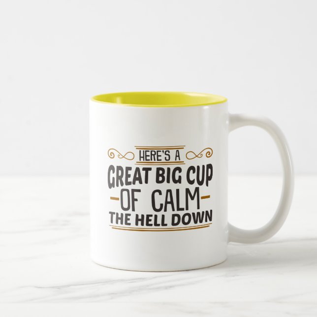 Taza Bicolor Calma divertida. (Derecha)
