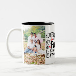 Taza Bicolor Cámara fotográfica familiar personalizada con 2 fo